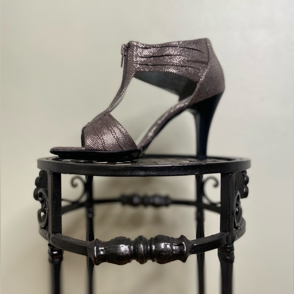 Heels Sandals Pewter Metallic by Apostrophe - Picture 9 of 13